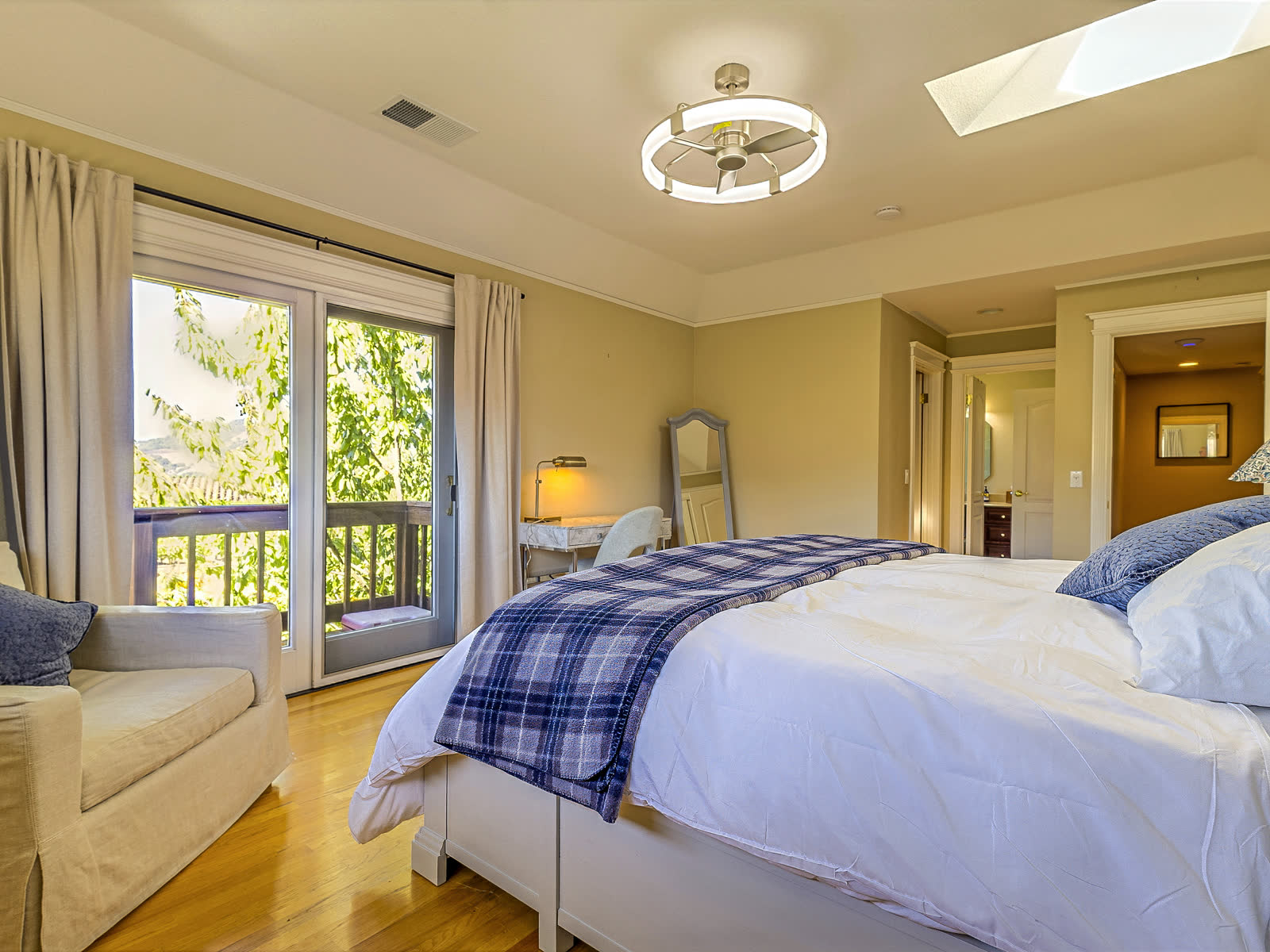 Bedroom four, under its skylight
